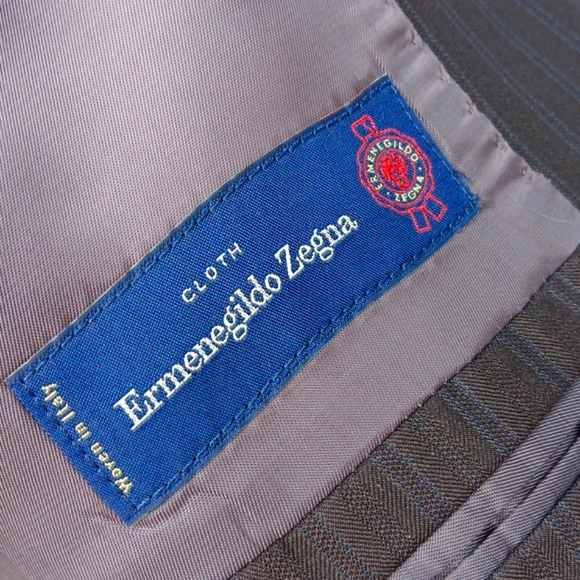 SAKS 5th Avenue Black Slim Fit Dual Stripe Blazer w/ (Ermeneglido Zenga Fabric) - Picture 17 of 17